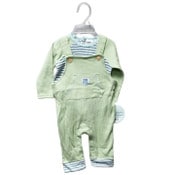 Wholesale - 2pc BOYS OLIVE TOP/OVERALL SET C/P 48, UPC: 632878898566